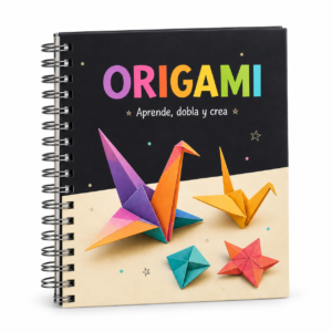 Libro creativo de origami sobre fondo blanco
