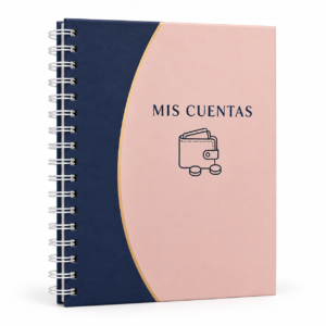 Agenda para llevar cuentas y gastos diarios sobre fondo blanco