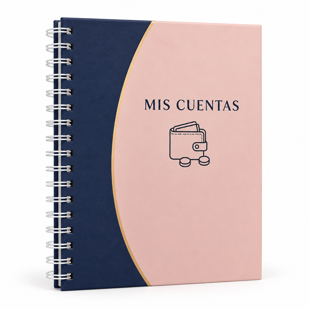 Agenda para llevar cuentas y gastos diarios sobre fondo blanco