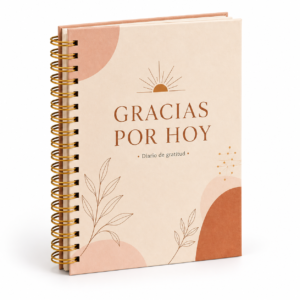 Diario de gratitud sobre fondo blanco