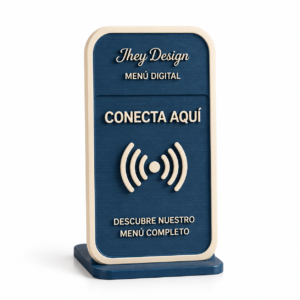 Soporte NFC de escritorio sobre fondo blanco
